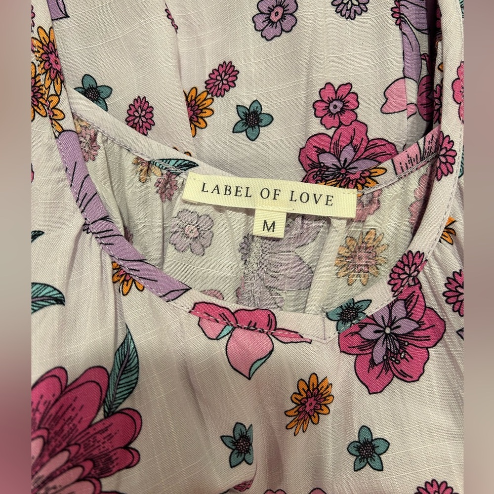 Label of Love Boutique Romantic Purple Floral Maxi-dress, Sz M - Picture 2 of 2